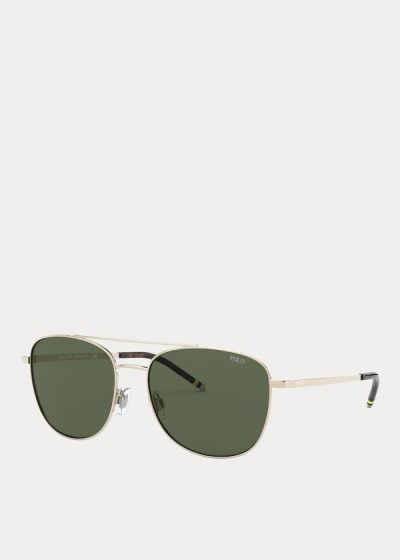 Gafas De Sol Polo Ralph Lauren Hombre Verdes - Striped Rectangular - GYFNQ3641